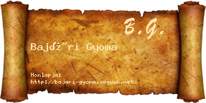 Bajári Gyoma névjegykártya